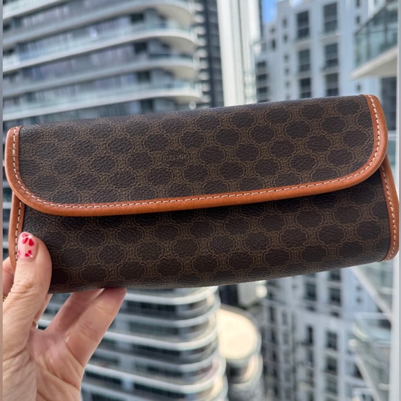 Celine Handbags - Celine Vintage Macadam Canvas Clutch